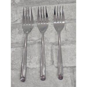 Towle Wave Glossy Angled Tip Stainless Dinner Salad Forks Lot‎ of 5 Replacements